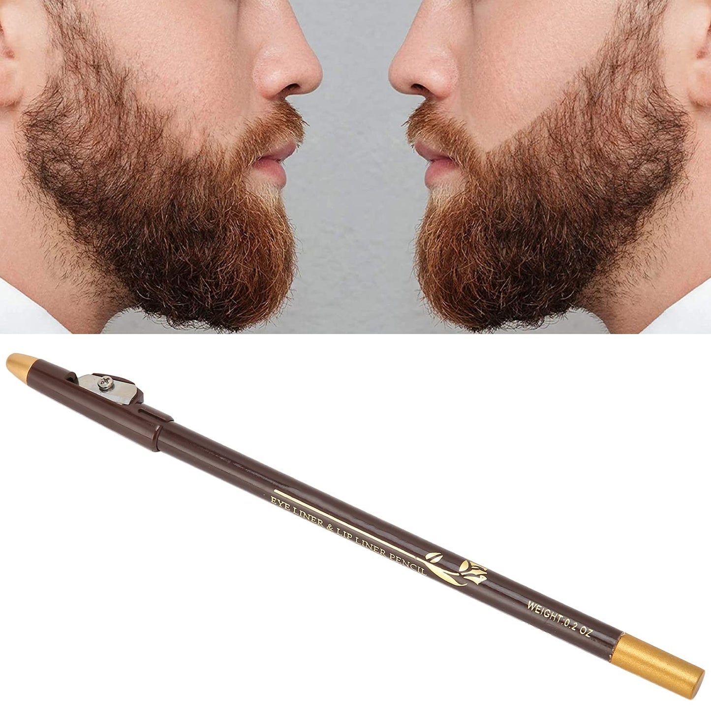 ANGGREK Beard Lineup Pen, White Hairline Pen Professional Beard Pencil Filler Household Beard Pencil Liner Shaping Styling Tool(Dark Brown) Beauty and Personal Care ANGGREK