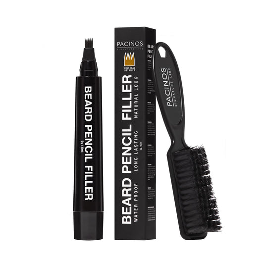Pacinos Beard Pencil Filler - Water Proof, Long Lasting Coverage & Natural Finish - Beard, Moustache & Eyebrows - Micro-Fork Tip for Seamless Beauty & Personal Care Pacinos
