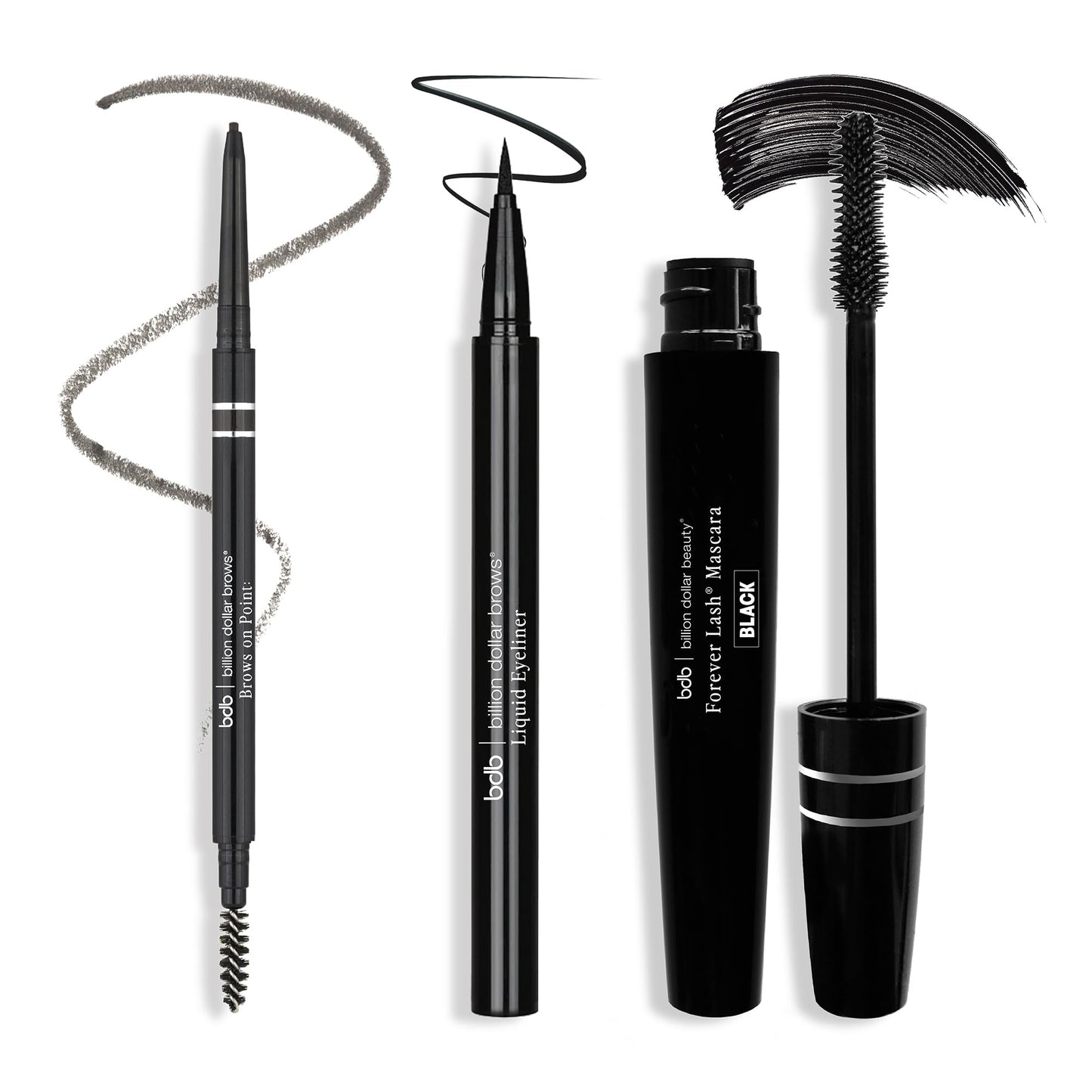 bdb Universal Eyebrow Kit - Eyebrow Pencil, Liquid Eyeliner & Mascara, Long-Lasting, Waterproof, Raven Black Beauty & Personal Care billion dollar brows
