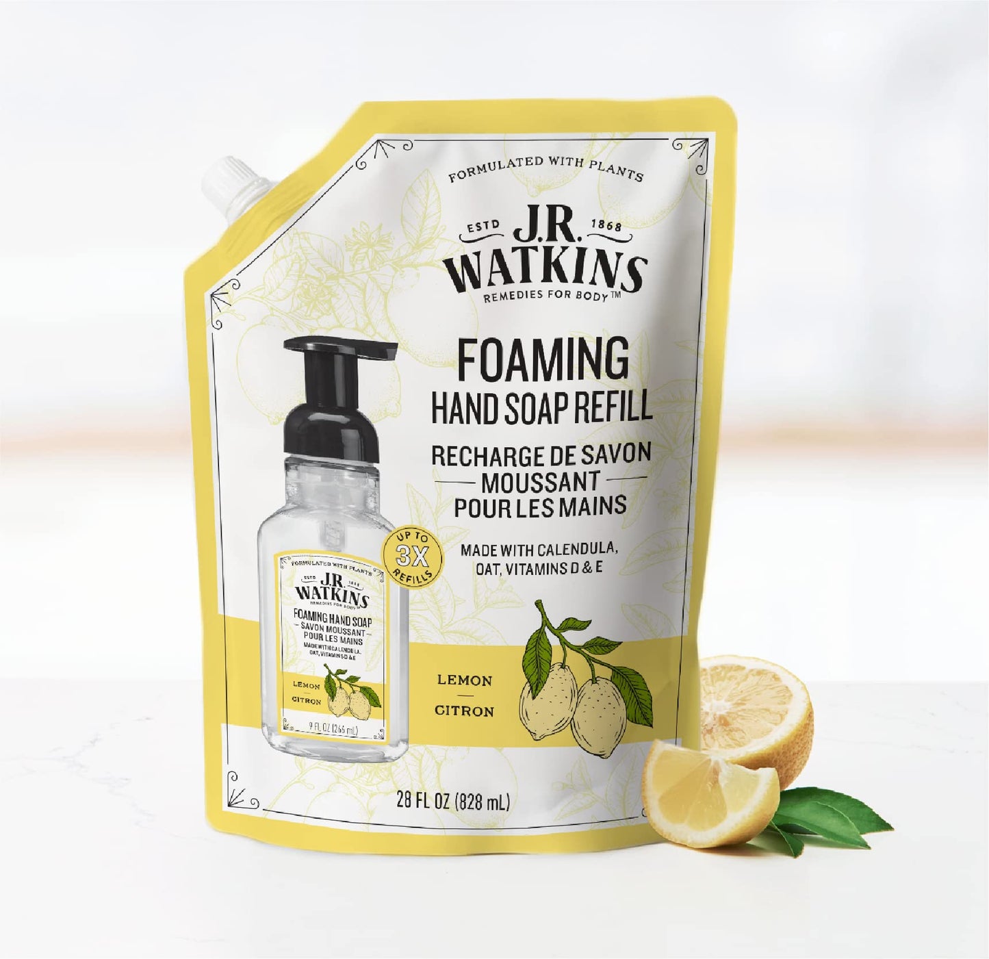 J.R. Watkins Liquid Foaming Hand Soap Lemon Refill, Pack of 1 Beauty & Personal Care J.R. Watkins