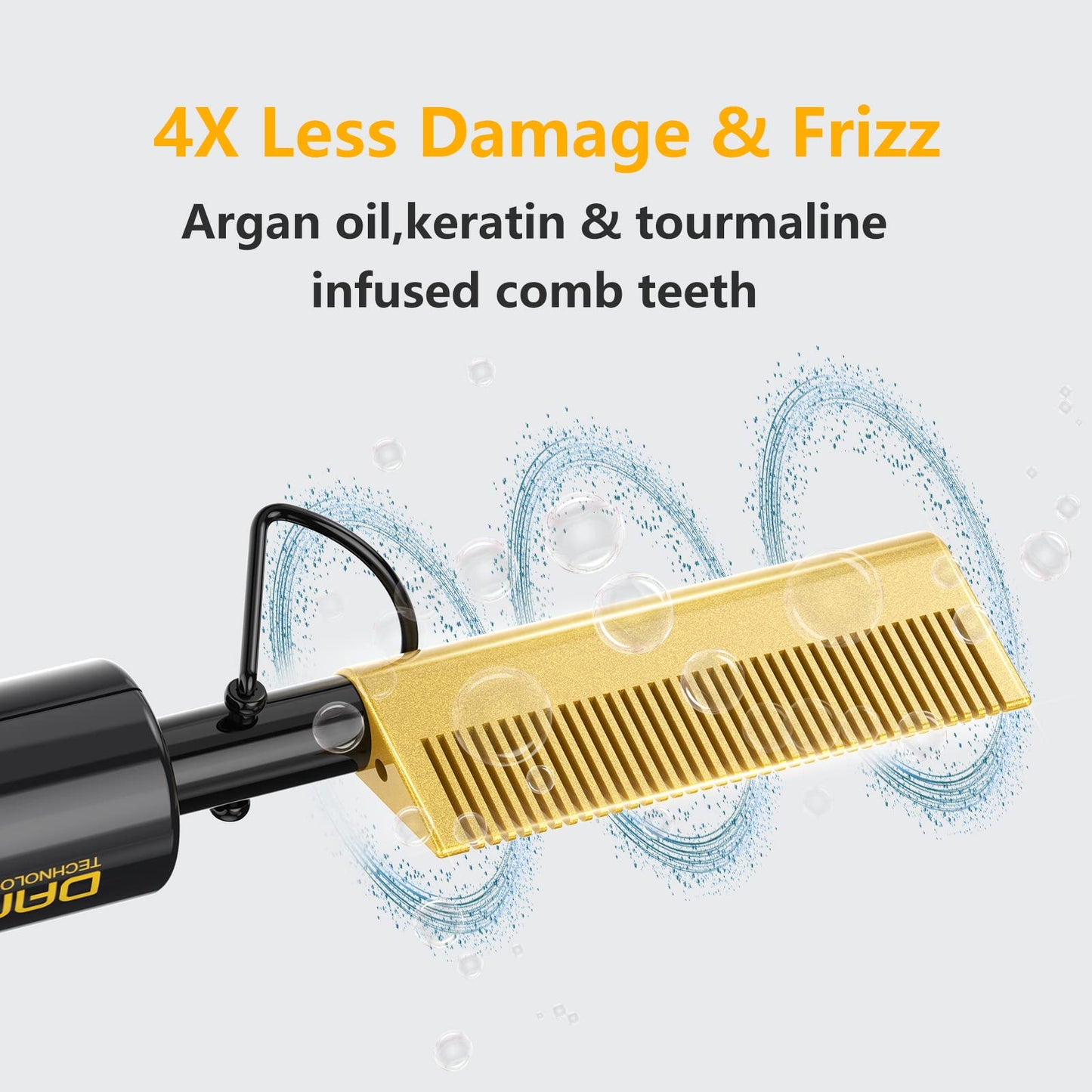 DAN Technology hot Comb Electric for Wigs,450℉Small hot Comb for Edges,Low and high Temperatures, Hair straightening Comb for Black Hair,Portable Beauty and Personal Care DAN Technology