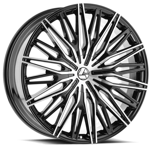 Azara Aza-522 22X9.5 6X135 6X139.7 +25 Cb 108 Gloss Black & Machined Beauty & Personal Care Azara