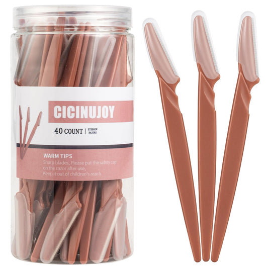40pcs Eyebrow Razor for Women, Face Shaver Kit Dermaplaning Tool for Peach Fuzz Removal, Stainless Steel Blades with Protective Covers | Eyebrow Beauty and Personal Care CICINUJOY Default Title