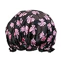 allydrew Reusable Women's Waterproof Shower Caps for Long Hair, Pink Bows Beauty & Personal Care allydrew
