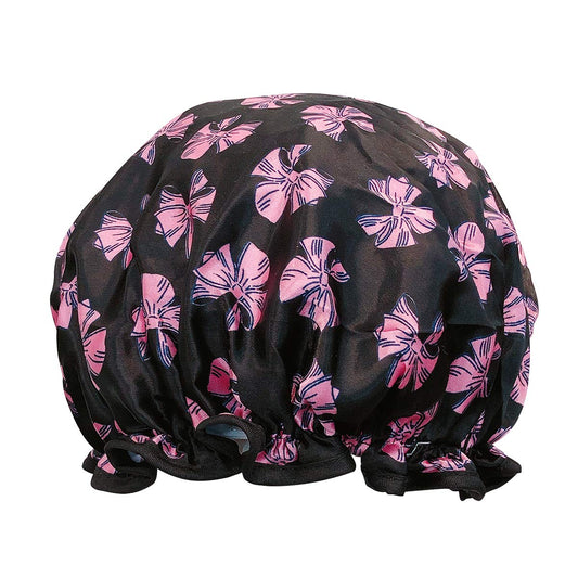 allydrew Reusable Women's Waterproof Shower Caps for Long Hair, Pink Bows Beauty & Personal Care allydrew