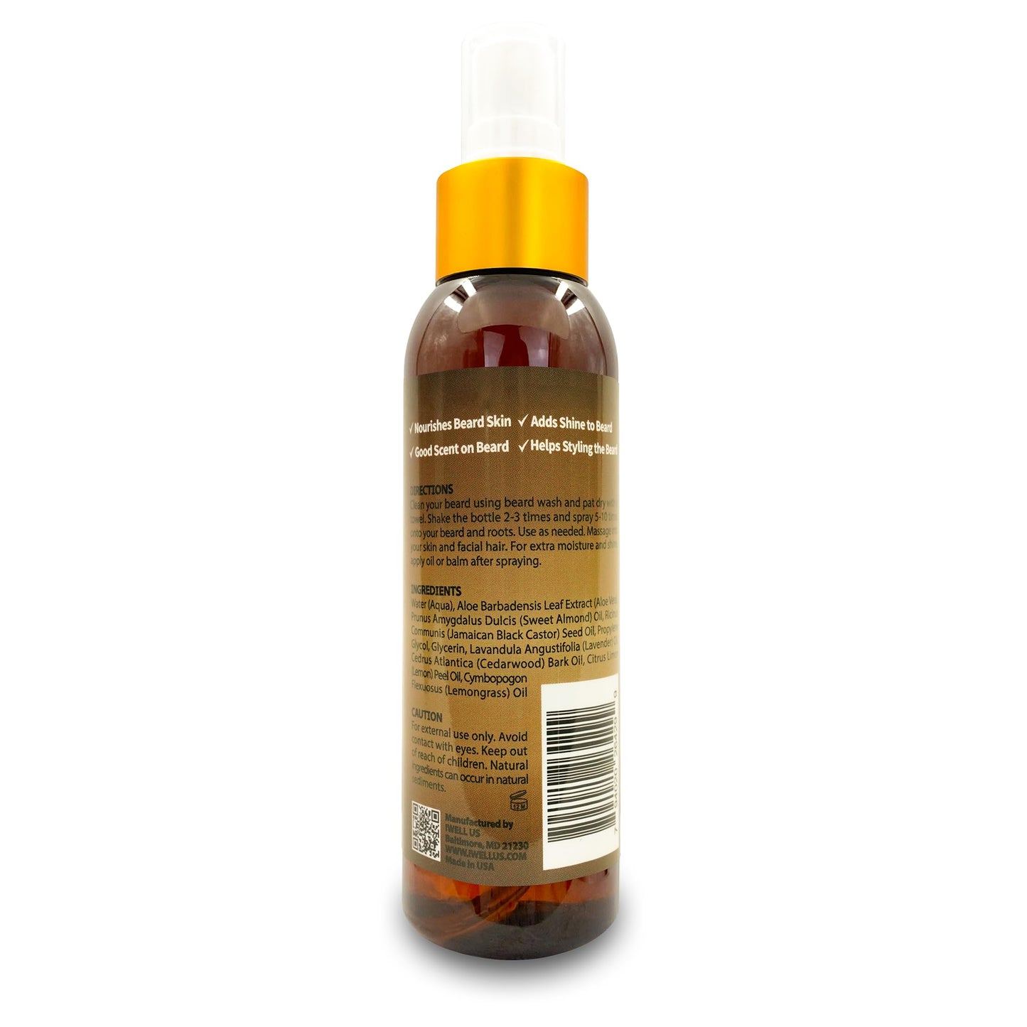 Well's Oil Mega Growth Beard Spray - Original Scent - For Men’s Beard Care - Beard Conditioning Spray - 4 fl oz Beauty and Personal Care Well's Oil