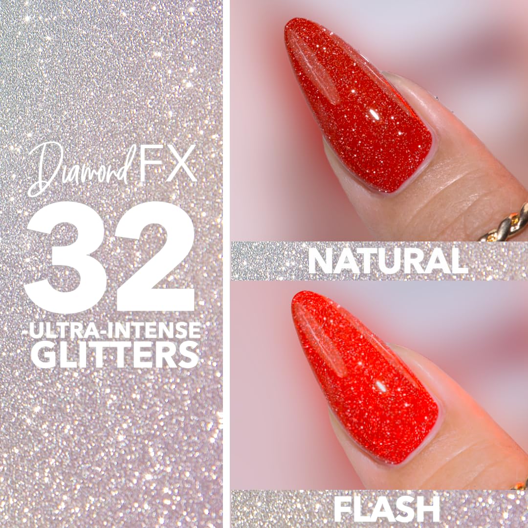 KIARA SKY Gel Polish DiamondFX Reflective Glitter Soak Off with Sparkle Diamond dust effect 0.5 fl oz, Moondust (silver metallic) Beauty & Personal Care KIARA SKY