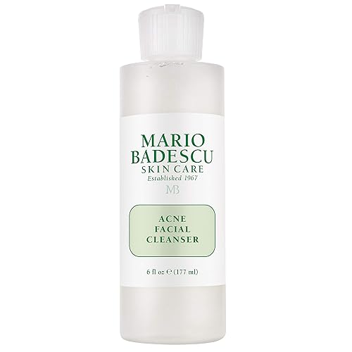 Mario Badescu Acne Facial Cleanser for Combination & Oily Skin, Oil-Free Face Wash with Salicylic Acid & Aloe Vera, Deep Pore Clean, 6 Fl Oz (Pack Beauty & Personal Care Mario Badescu