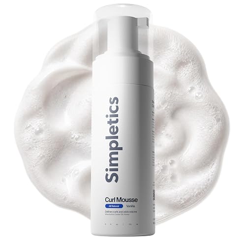 Simpletics Curl Mousse for Curly, Wavy & Coily Hair - Lightweight Curl Defining Foam with Soft Hold, Frizz Control, Volume & Warm Vanilla Scent - No Beauty & Personal Care Simpletics