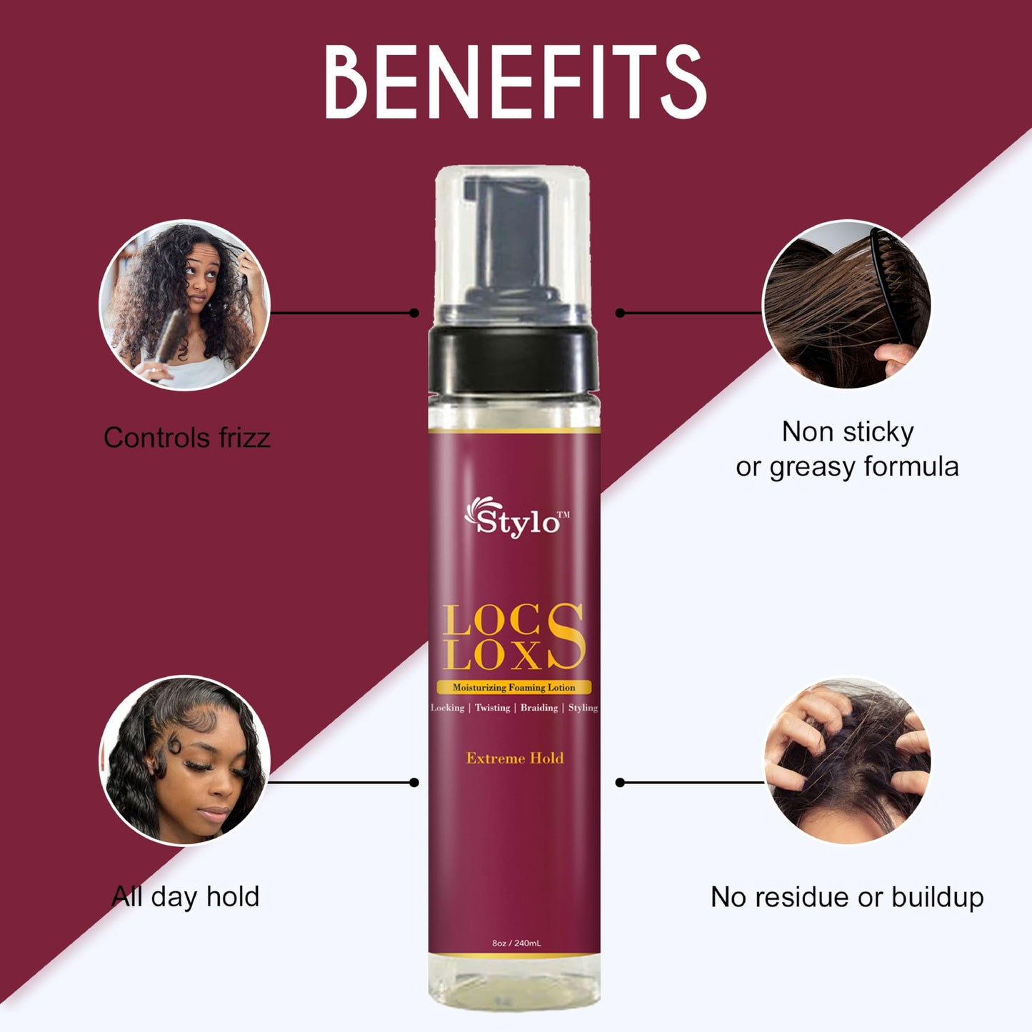 J. AMILA Stylo Locs Moisturizing Foaming Lotion - 8oz Extreme Hold for Ultimate Style and Moisture in Your Locks. Beauty & Personal Care J. AMILA