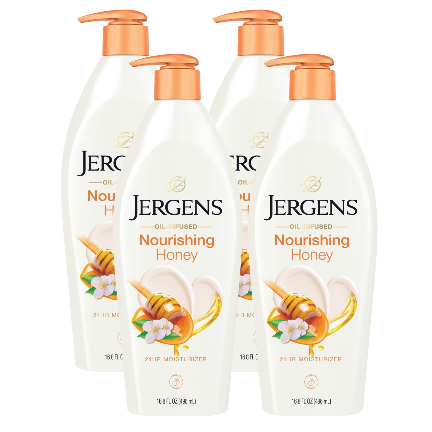 Jergens Nourishing Honey Dry Skin Moisturizer, with Illuminating Hydralucence Blend, Skin Nourishing Formula, Dermatologist Tested, 16.8 Oz, Pack of 4 Beauty & Personal Care Jergens