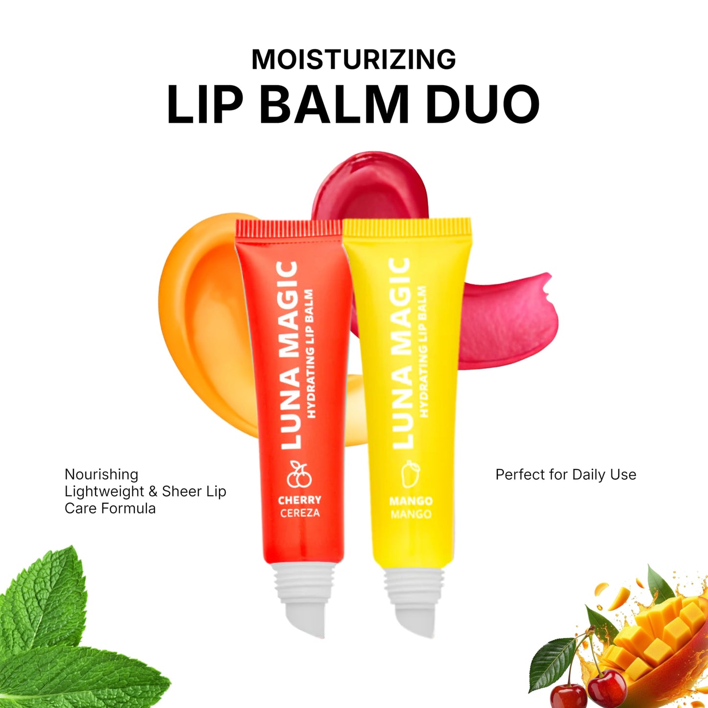 Lip Balm Duo - Mango/Cherry Beauty and Personal Care LUNA MAGIC