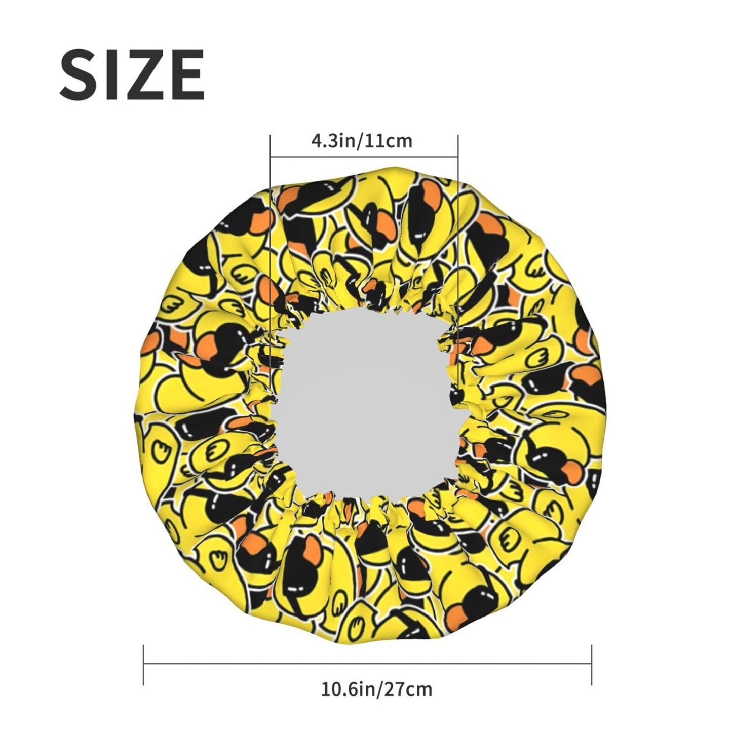 Cute Ducks Shower Cap For Women Reusable Waterproof Double Layers Bath Cap Hair Protection Elastic Ladies Spa Salon Shower Hat Beauty and Personal Care YUZEKABZ