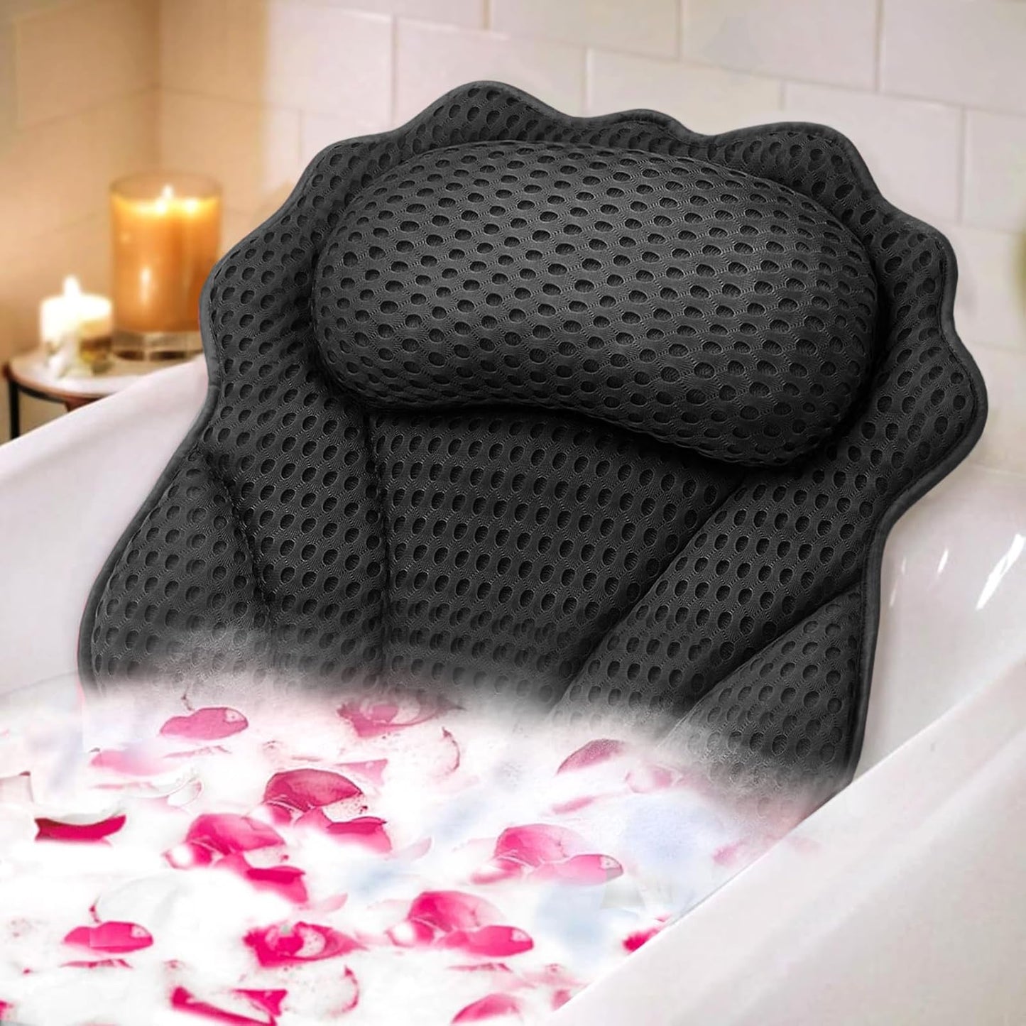 Bath Pillow RUVINCE Ergonomic Luxury Bathtub Pillow with Head,Neck, Shoulder and Back Support, 4D Bath Pillows for tub with 6 Powerful Suction Cups Beauty and Personal Care RUVINCE