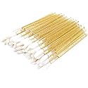 300 PCS Lip Brushes Disposable Lip Gloss Wands Lipstick Applicator Makeup Tool, Crystal Gold Handle Beauty & Personal Care myaokue-up