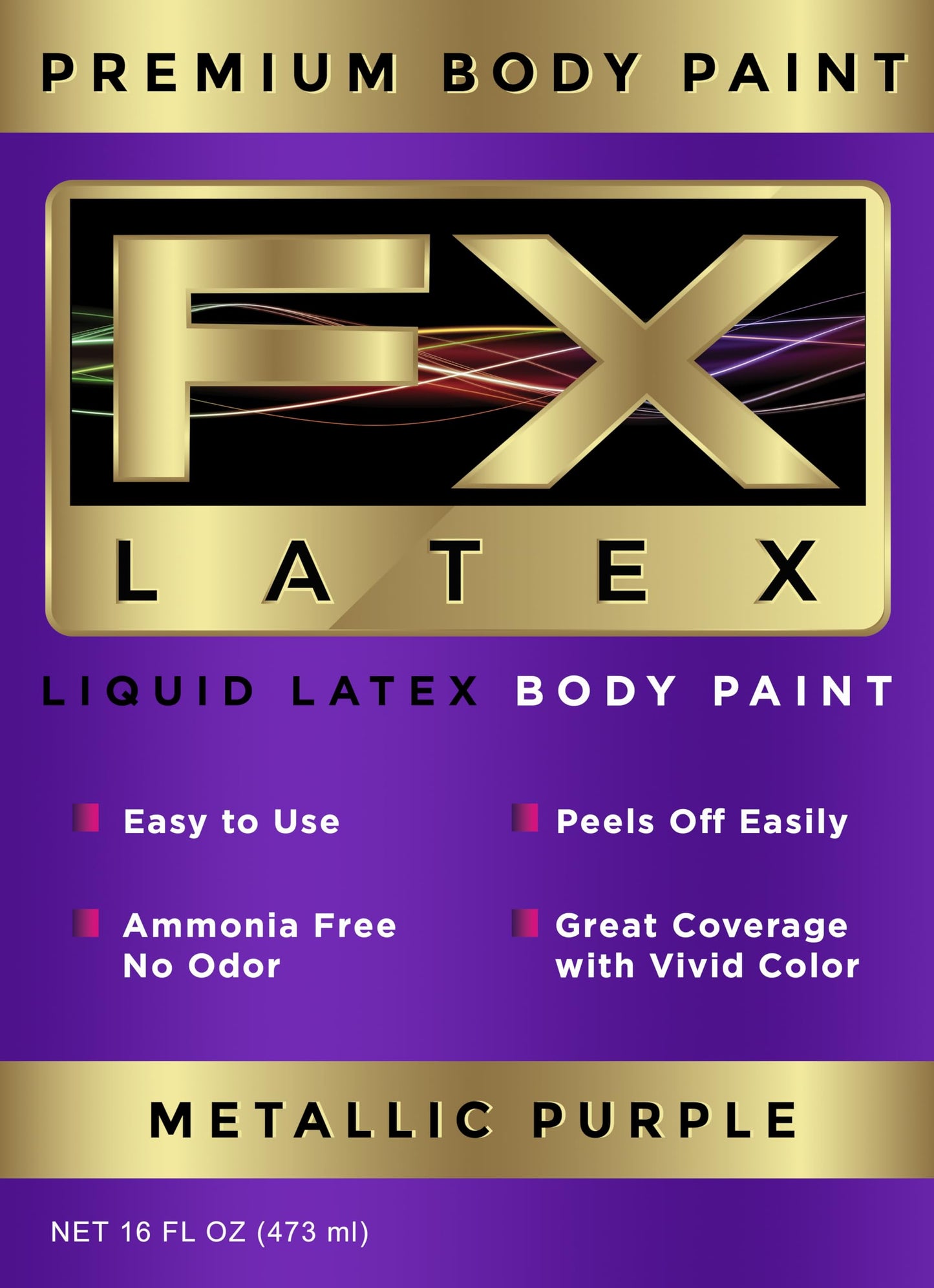 Liquid Latex - Face and Body Paint, Ammonia Free, Easy On and Off, Cosplay Makeup, Create Professional Monster, Zombie Arts 16 Oz (Metallic Purple) Beauty & Personal Care Liquid Latex Fashions