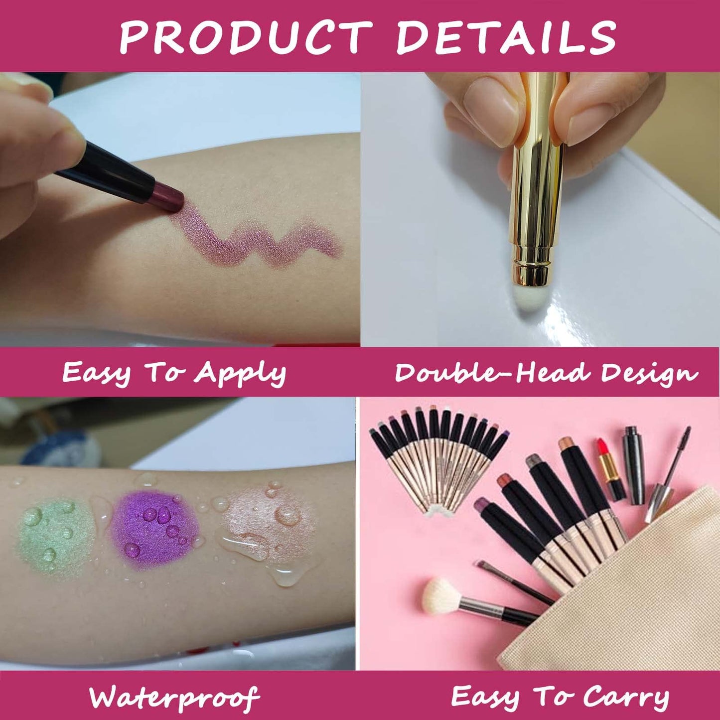 Green Eyeshadow Stick Halloween Makeup Cream Shimmer Single Eyeshadow Pencil Crayon, Hypoallergenic Waterproof Long Lasting Eye Shadow Stick High Beauty & Personal Care MAY FOLTREN