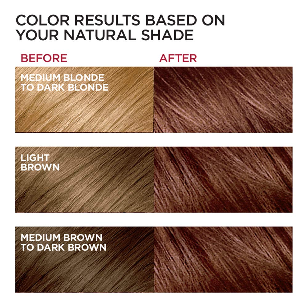 L'Oreal Paris Excellence Creme Permanent Hair Color, 6 Light Red Brown,100 percent Gray Coverage Hair Dye, Pack of 3 Beauty & Personal Care L'Oreal Paris