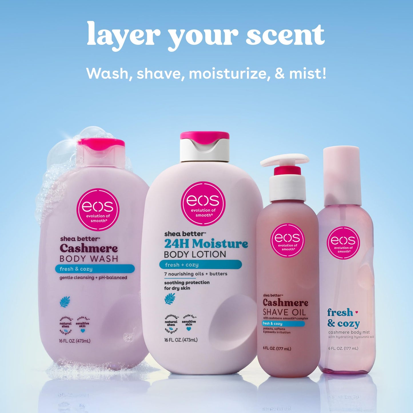 eos Cashmere Shave Oil - Fresh & Cozy, Moisturizing Shave Oil, 6 oz Beauty and Personal Care eos