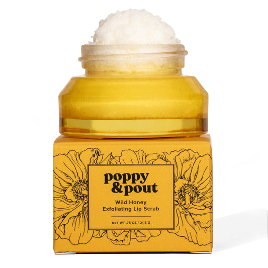 Poppy & Pout Natural Lip Scrub, Moisturizing Sugar Scrub for Dry Lips, Lip Scrubber Exfoliator with Essential Oils Smooths and Hydrates Lips, In Beauty and Personal Care Poppy & Pout