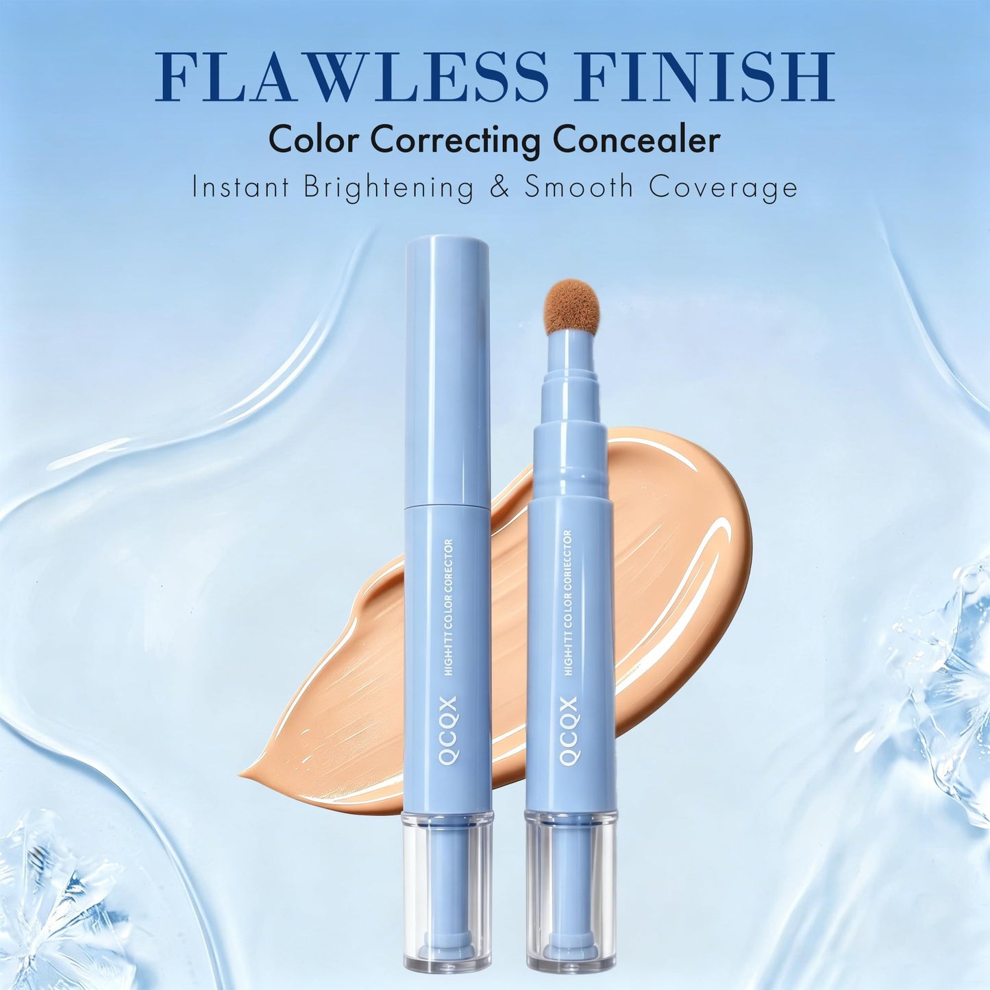 QCQX Dual-effect Concealer Pen & Foundation Eye Concealer - 24-Hour Long-LastingFull Coverage Matte Finish.Healthy Skin Glow Perfector Concealer Pen Beauty & Personal Care QCQX