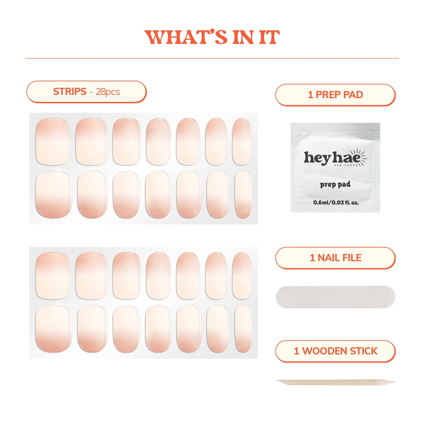 Heyhae Semi Cured Gel Nail Strips | No LED Lamp Needed | Summer, Solid, Blue | Easy Apply & Remove, Salon Quality | Includes 28 Strips, 1 Prep Pads Beauty and Personal Care heyhae