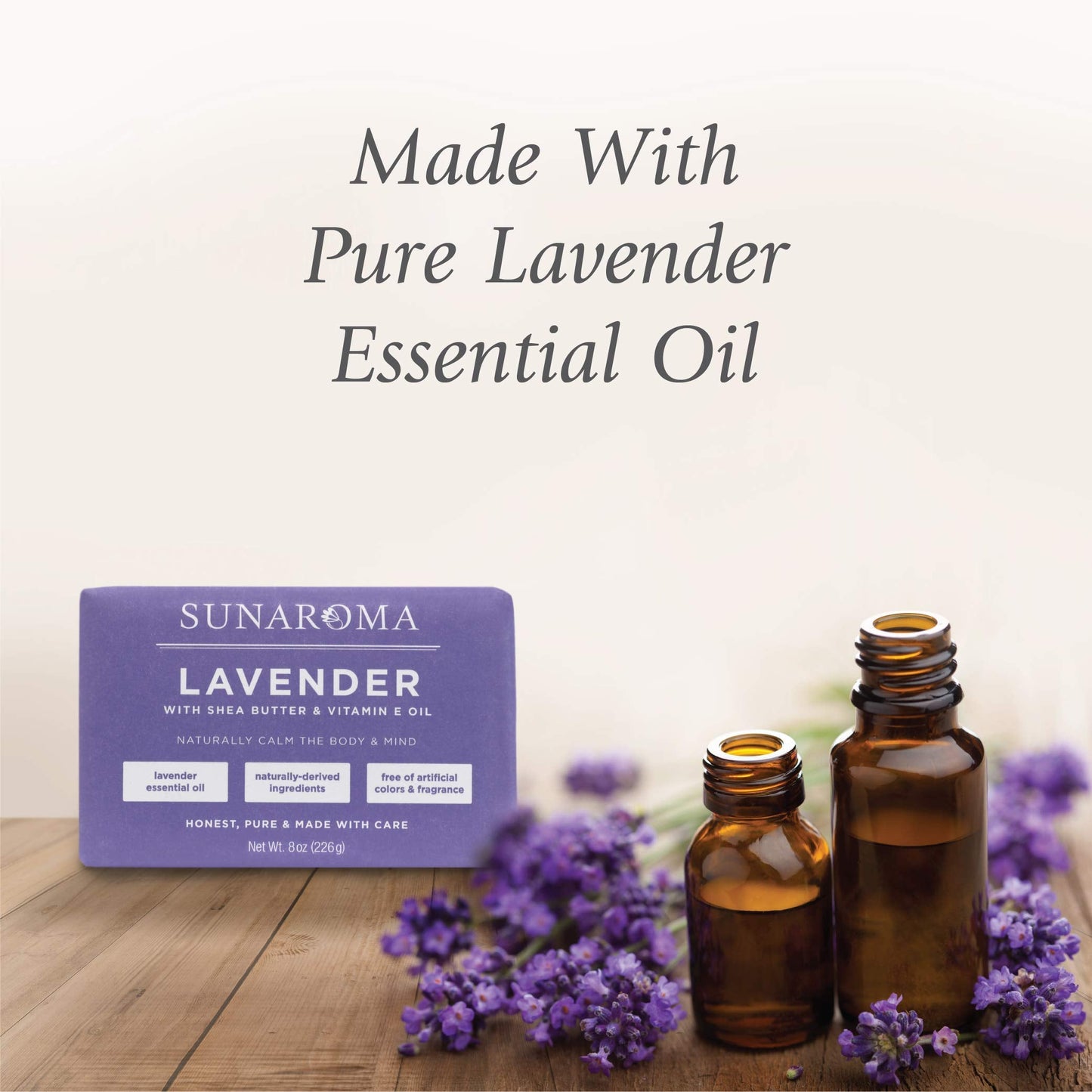 Sunaroma Soap Bar Lavender Shea + Vitamin E Oil 8 Ounce (Pack of 6) Beauty & Personal Care SUNAROMA