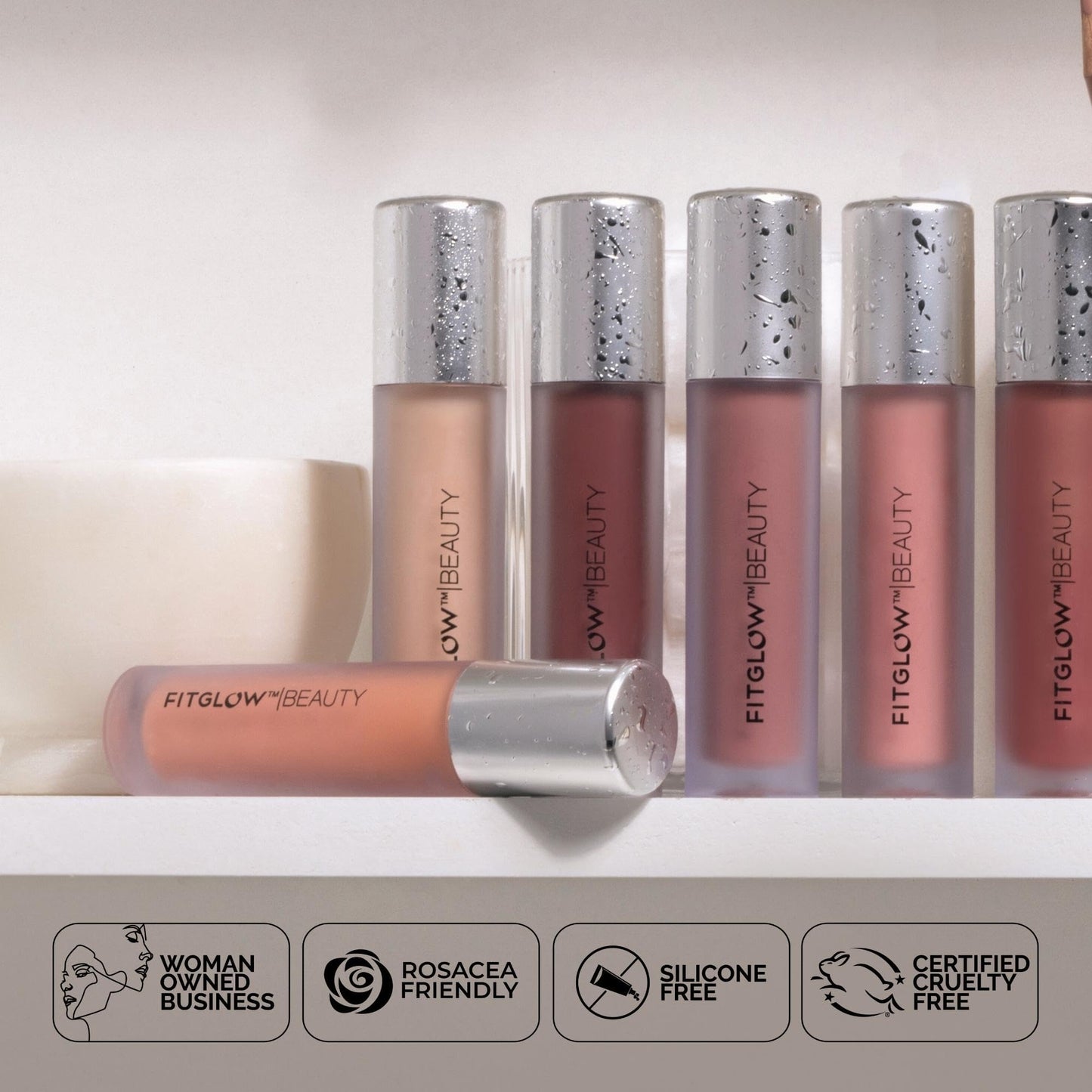 FITGLOW Beauty Lip Colour Serum | Hydrating Lip Gloss | Plumping Anti-Aging Lip Treatment | Natural Shine with Pomegranate Sterols & Collagen | Beauty & Personal Care FITGLOW