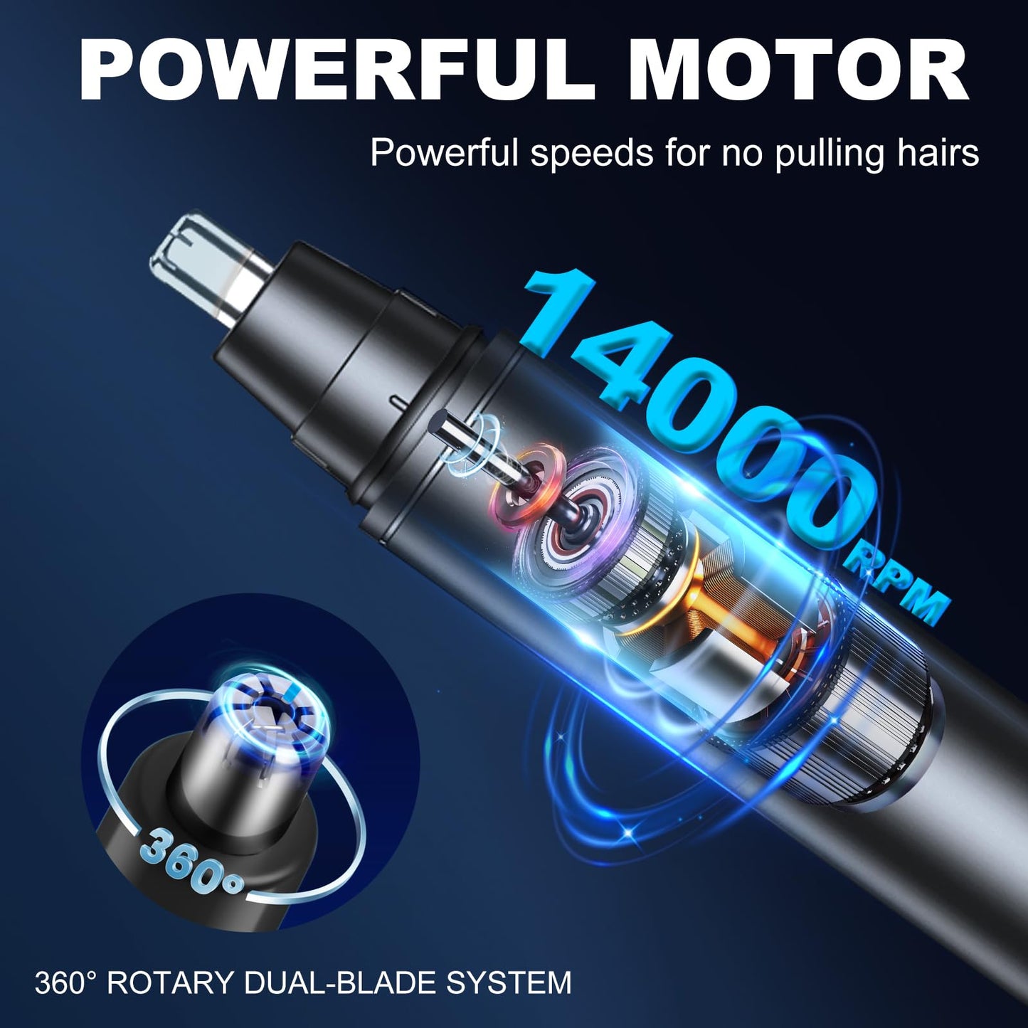 Dust2Oasis Ear and Nose Hair Trimmer for Men Women,14,000 RPM Motor with LED Display, Rechargeable Ear Hair Trimmer with Dual Edge Blades Beauty and Personal Care Dust2Oasis