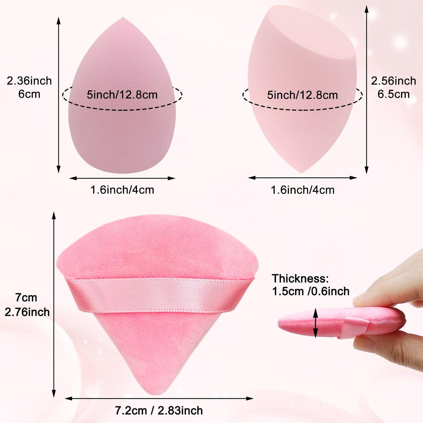 6+6 Professional Makeup Sponge Set,2.76 inch Portable Soft Sponge Setting Face Puffs,Multicolor Makeup Blending Sponge Cosmetic Applicator for Loose Beauty & Personal Care Scartink