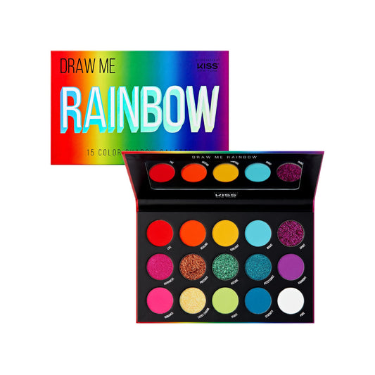 Kiss NEW YORK Professional Shadow Palette, 15 Color Highly Pigmented for All Finish Type, Long Lasting & Lightweight, Natural Colors Blendable for