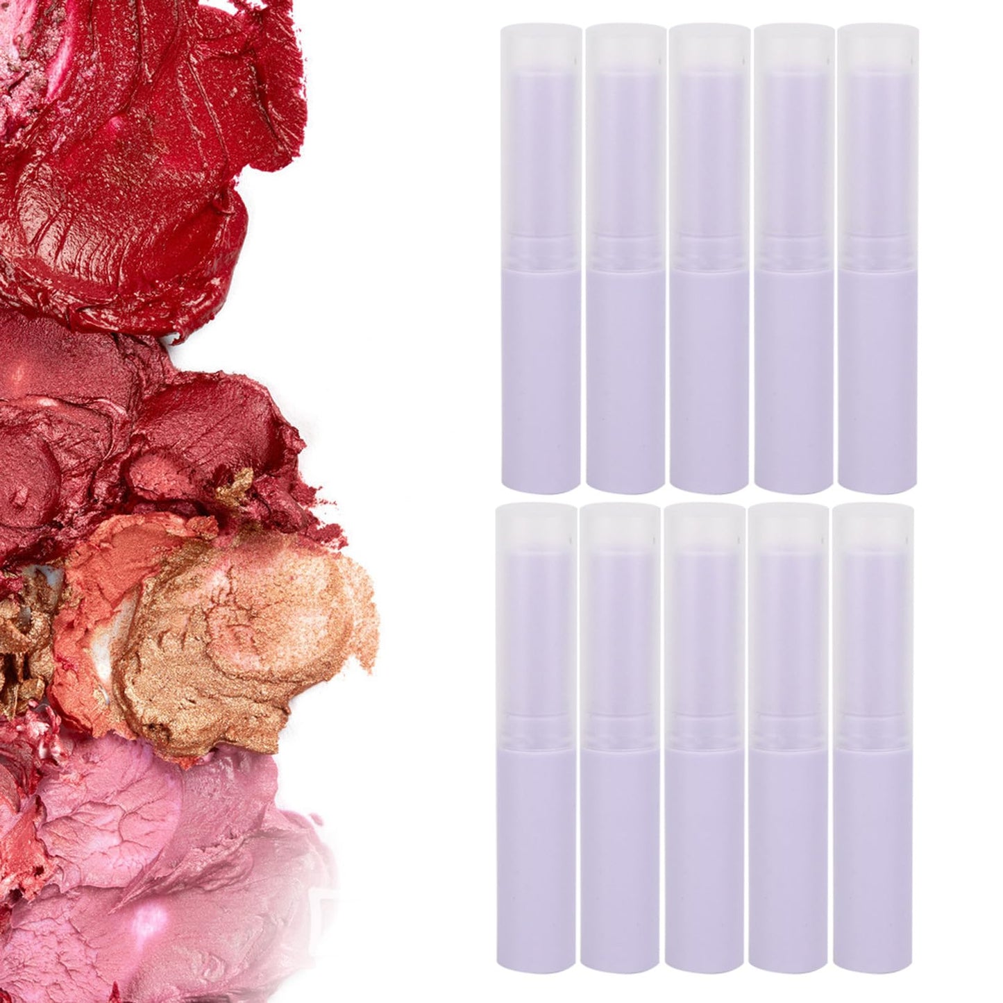 Milltrip Lip Balm Tube, 10pcs Empty Lip Balm Tube Lip Gloss Container DIY Lipstick Making Accessory for DIY Cosmetic (10# lipstick tube [purple]) Beauty and Personal Care Milltrip