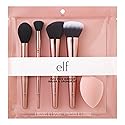 e.l.f. Complexion Essentials Brush & Sponge Set, Concealer, Powder, Blush & Highlighter Brushes & Total Face Sponge, Vegan Beauty & Personal Care e.l.f.
