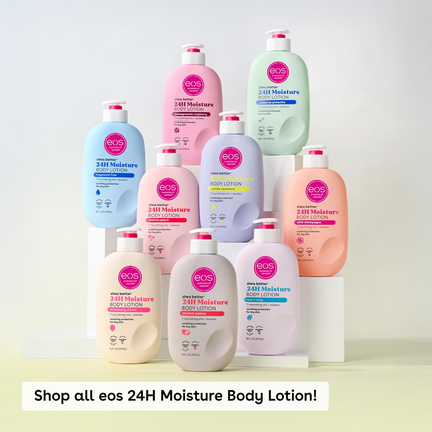 eos Shea Better Body Lotion Vanilla Cashmere, 24-Hour Moisture Skin Care, Lightweight & Non-Greasy, Natural Shea, Vegan, Vanilla Body Lotion Beauty & Personal Care eos