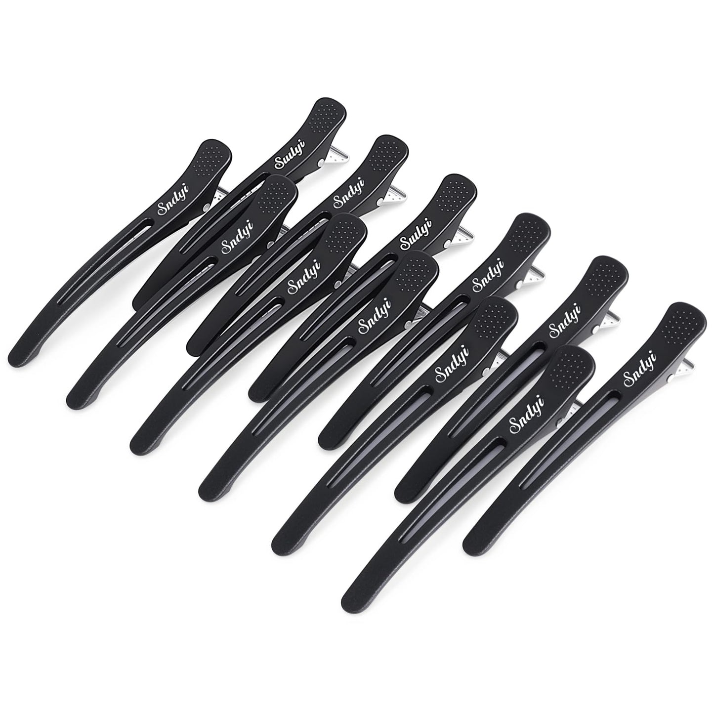 Sndyi Hair Sectioning Clips - Professional Non-Slip Duckbill and Roller Clips for Styling Sectioning, No Crease, 4.3", Black (12 Packs) Beauty & Personal Care Sndyi