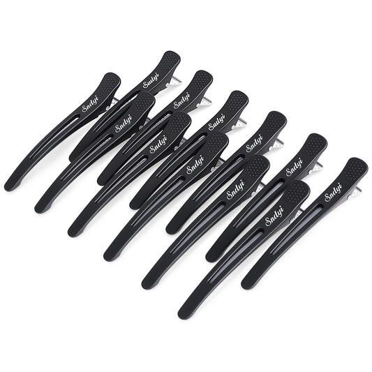 Sndyi Hair Sectioning Clips - Professional Non-Slip Duckbill and Roller Clips for Styling Sectioning, No Crease, 4.3", Black (12 Packs) Beauty & Personal Care Sndyi