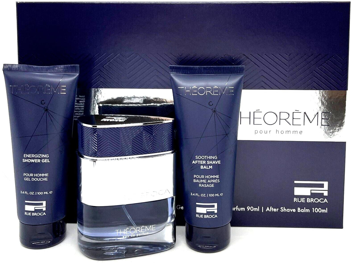 Afnan Rue Broca Theoreme Homme 3-Piece Set for Men, (3.0 Oz Eau De Parfum Spray + 3.4 Oz Body Lotion + 3.4 Oz Shower Gel) Beauty & Personal Care Afnan