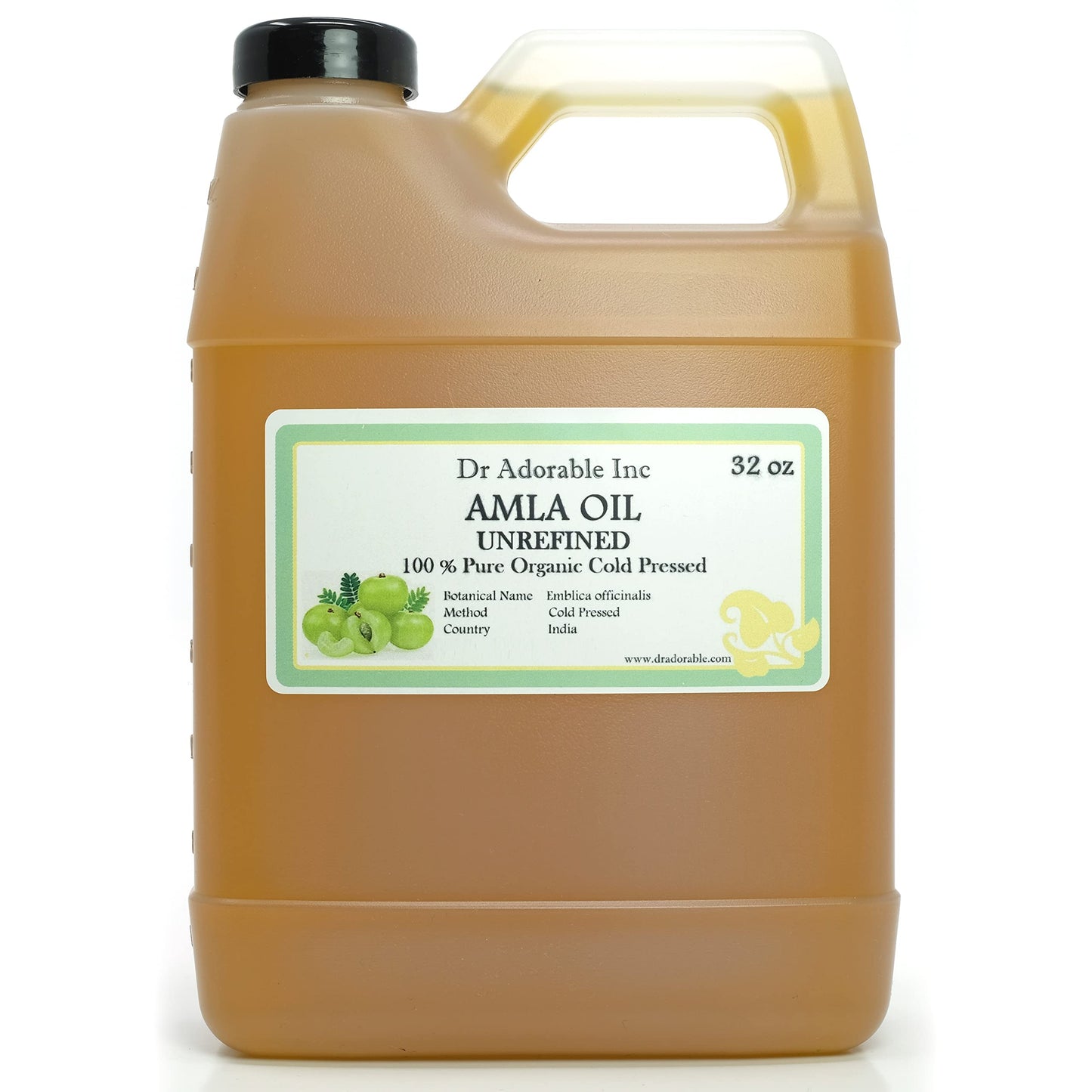 Dr Adorable - 32 oz - Organic AMLA OIL UNREFINED - 100% Pure Cold Pressed Extra Virgin for Healthy Hair and Moisturized Scalp Beauty & Personal Care Dr Adorable