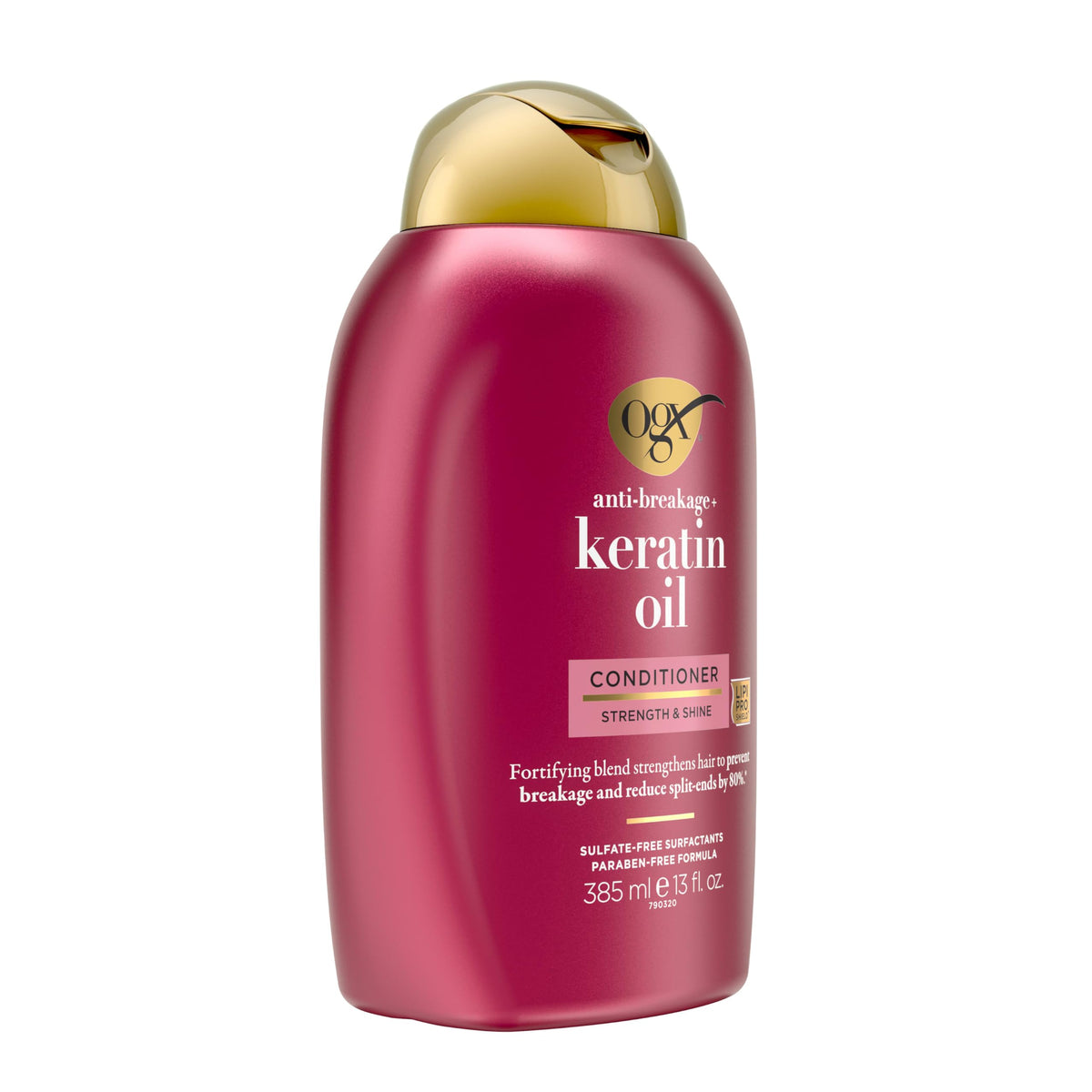 OGX Anti-Breakage + Keratin Oil Fortifying Anti-Frizz Conditioner for Damaged Hair & Split Ends, with Keratin Proteins & Argan Oil, Paraben-Free,
