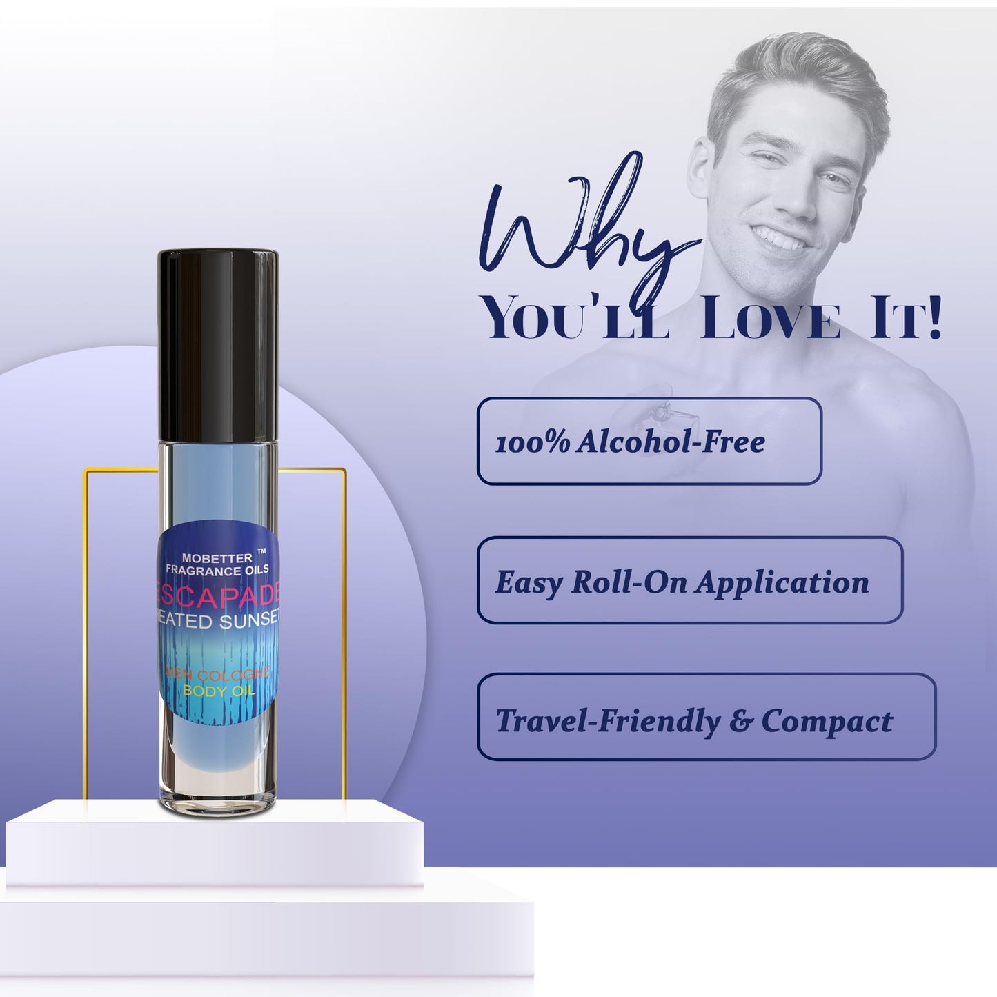 MOBETTER FRAGRANCE OILS Escapade Heated Sunset Men Cologne Body Oil 10ML Roller Ball Beauty & Personal Care MOBETTER FRAGRANCE OILS