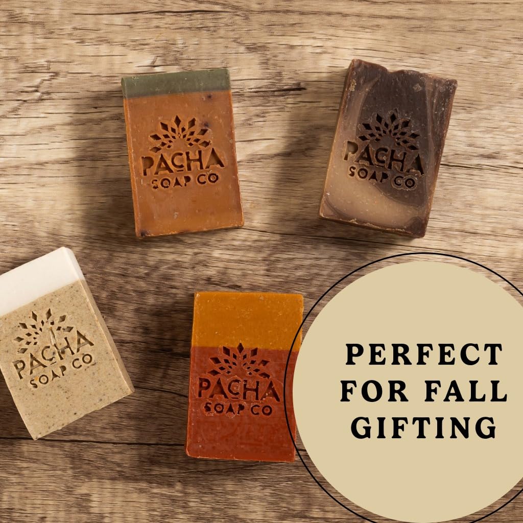 Pacha Soap Co. Pumpkin Spice Bar Soap - Sweet & Spicy Pumpkin, Ginger Root, Maple Syrup Fall Scent, Moisturizing Bar Soap for Hands, Face & Body Beauty & Personal Care Pacha Soap Co