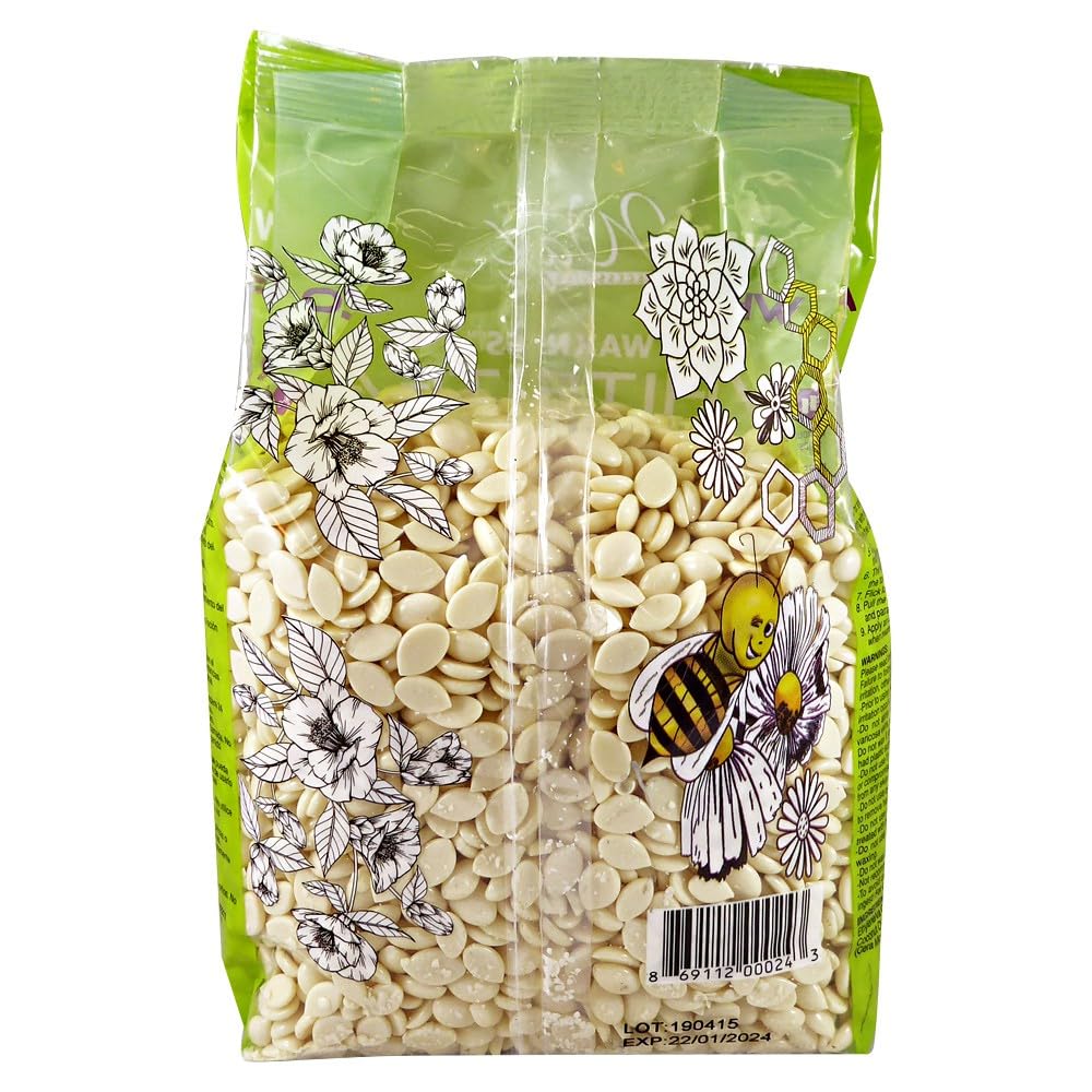 Waxness Film Hard Wax Beads White Tea Cream 2.2 lb (1 kg) Pack of 2 - Stripless Professional Hard Wax for Face & Body, Smooth Application, Suitable Beauty and Personal Care Waxness