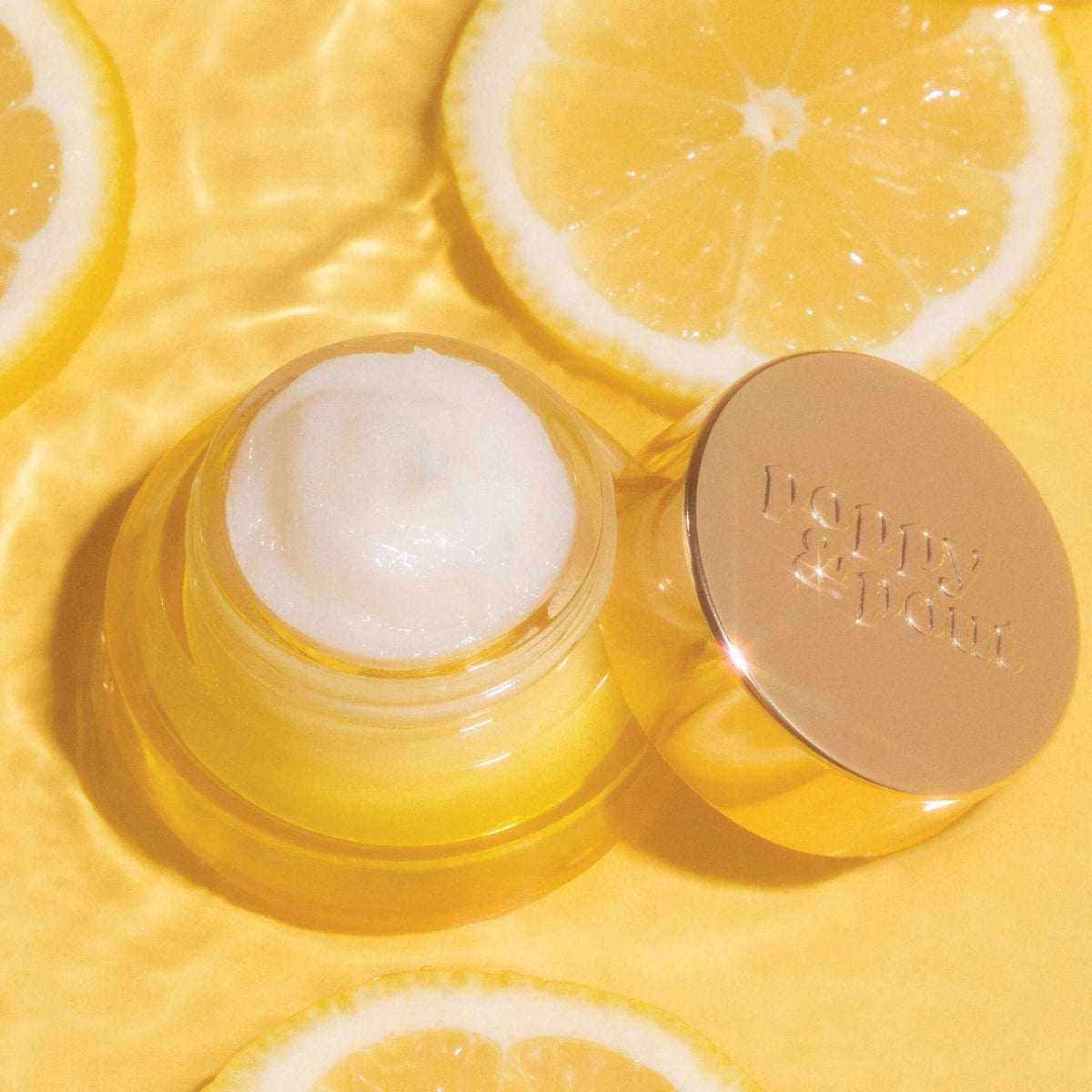 Poppy & Pout Lemon Bloom Overnight Lip Mask - Moisturizing Lip Repair with Shea Butter & Beeswax - Cruelty Free, Recyclable Glass Jar (0.65 oz) Beauty & Personal Care Poppy & Pout