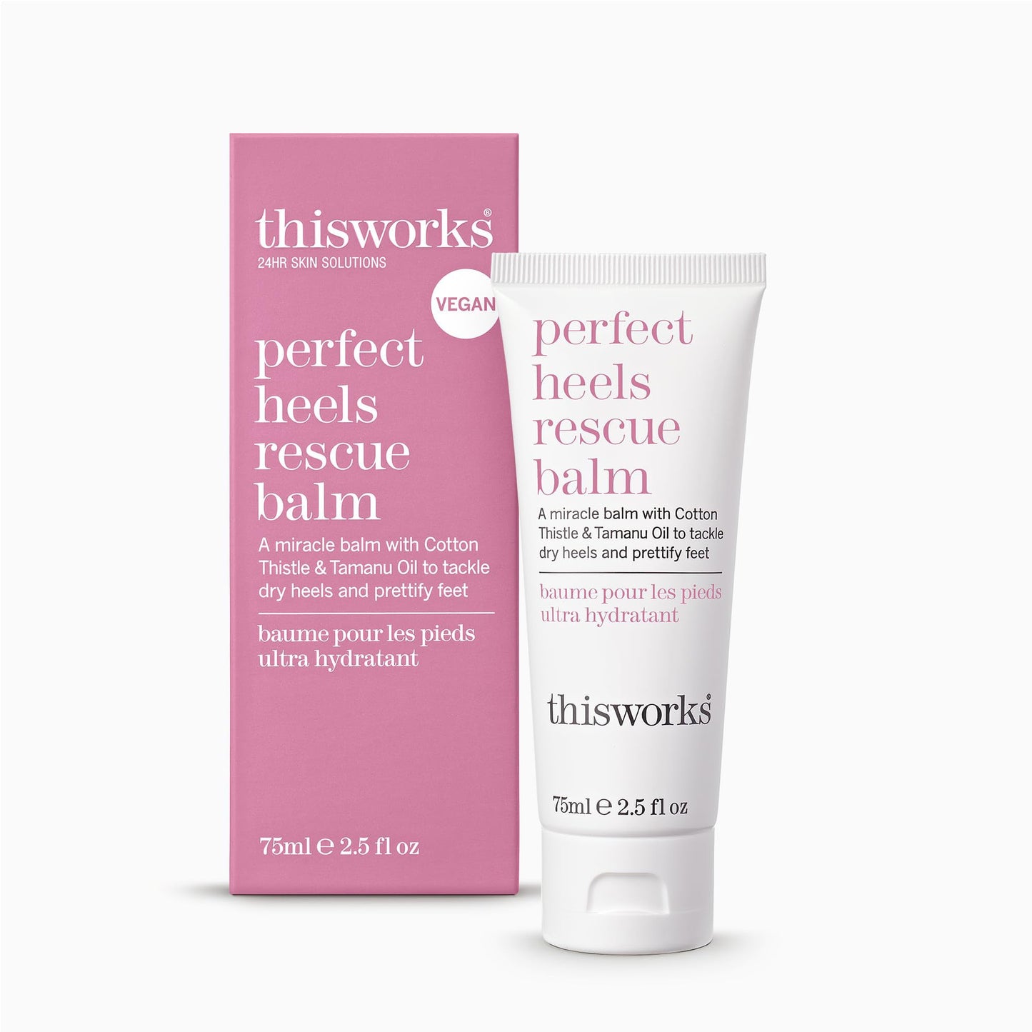 THISWORKS Perfect Heels Rescue Balm: A Natural Vegan Formula to Nourish, Repair and Moisturise with Cotton Thistle, Lemon and Lavender Essential Oils Beauty & Personal Care THISWORKS