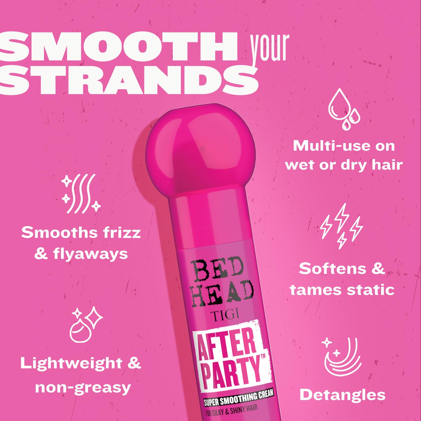 TIGI Bed Head After Party Super Smoothing Cream - Anti Frizz Hair Styling Product, Humidity Protection for Frizzy, Dull, or Coarse Hair, 3.38 fl oz Beauty & Personal Care TIGI