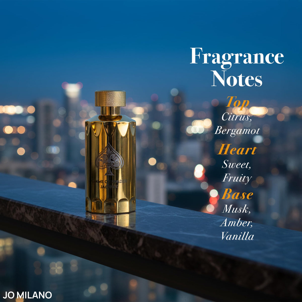 Jo Milano Game of Spades Jackpot Parfum Spray | 3.4 oz (100ml) | Vanilla, Amber, Sweet, Fresh, Fruity Scent | Long Lasting Fragrance for Men and Women Beauty & Personal Care Jo Milano