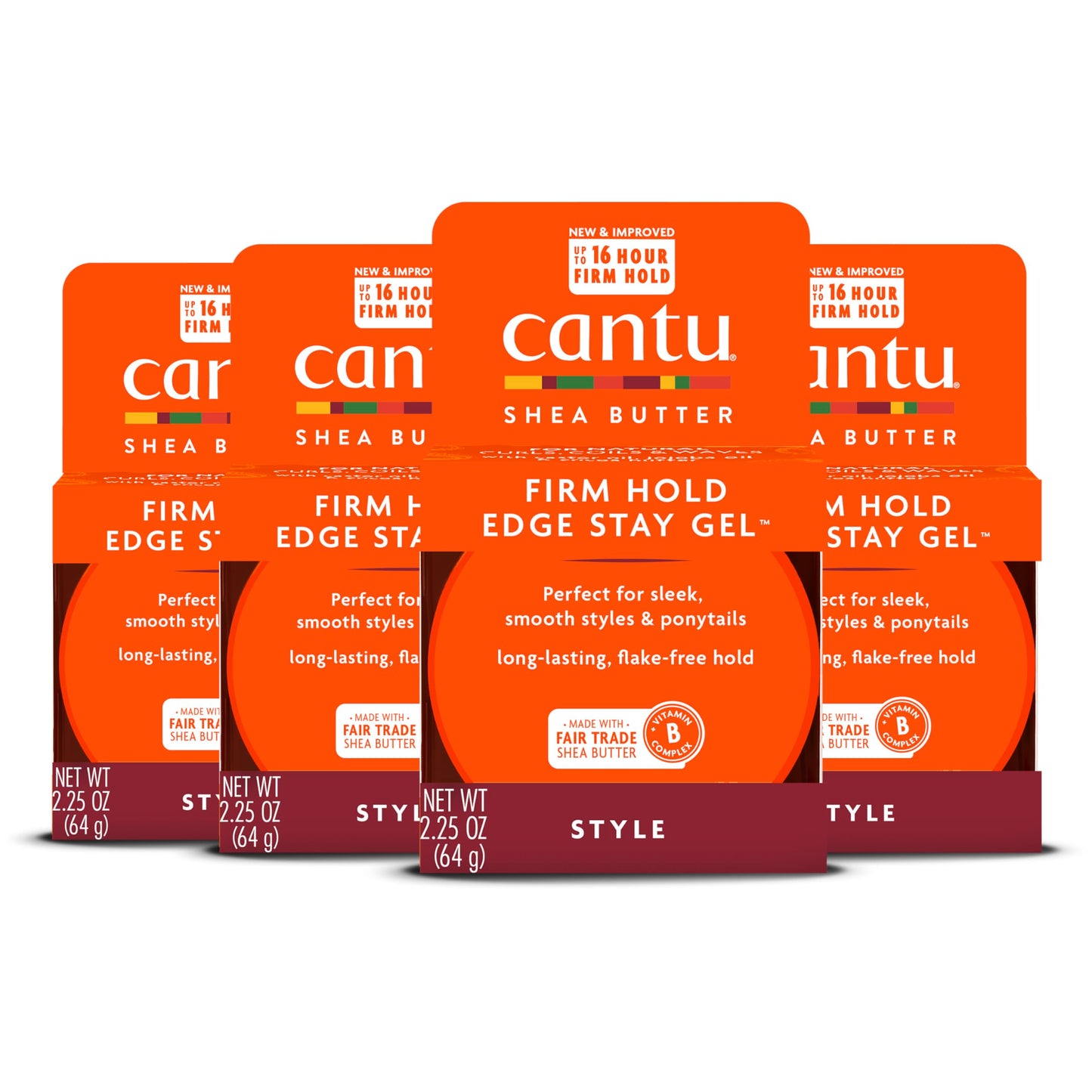 Cantu Extra Hold Edge Stay Gel for Natural Hair with Shea Butter, 2.25 oz (Pack of 4) Beauty & Personal Care Cantu