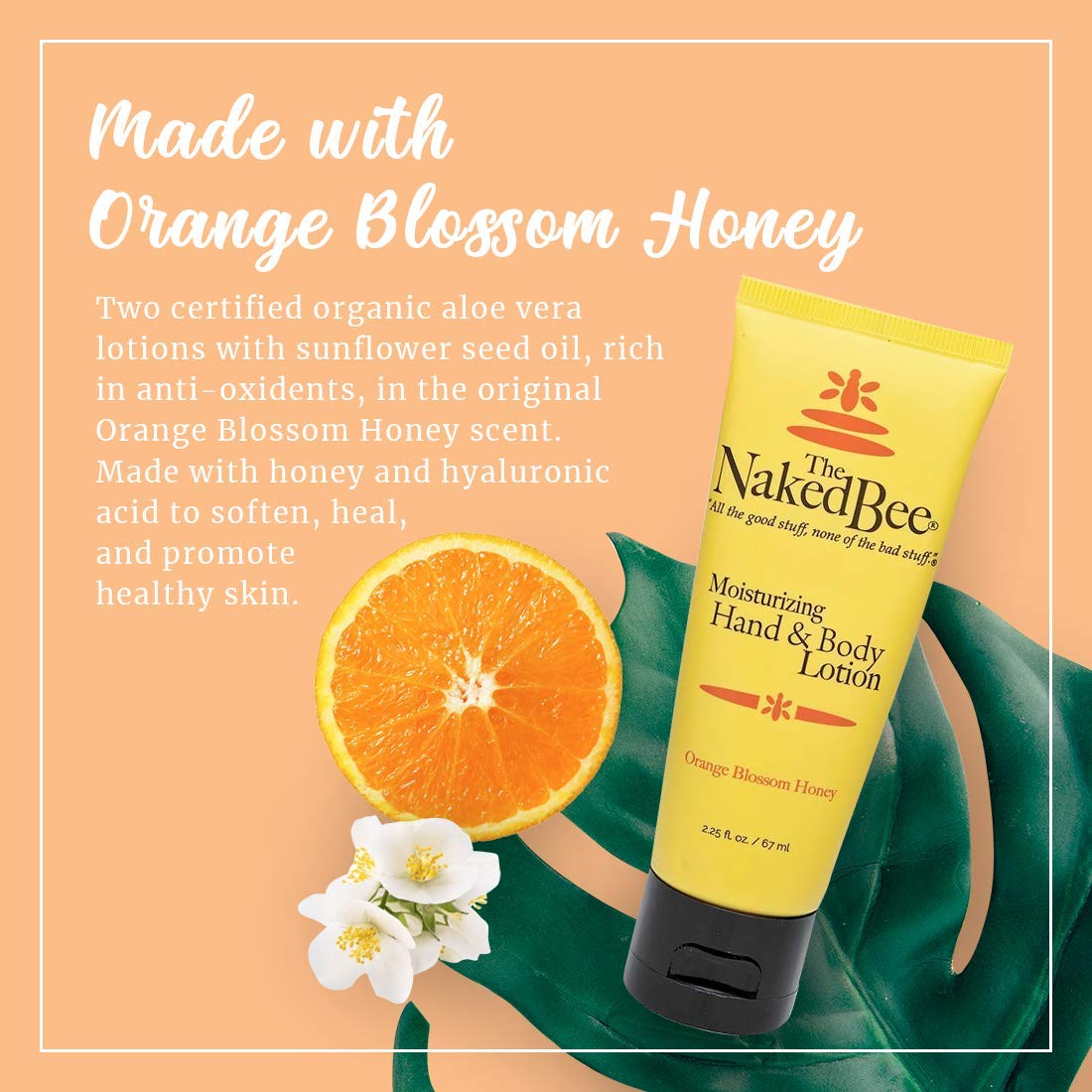 The Naked Bee Orange Blossom Honey Hand and Body Lotion, 2.25 Oz - 2 Pack Beauty & Personal Care The Naked Bee