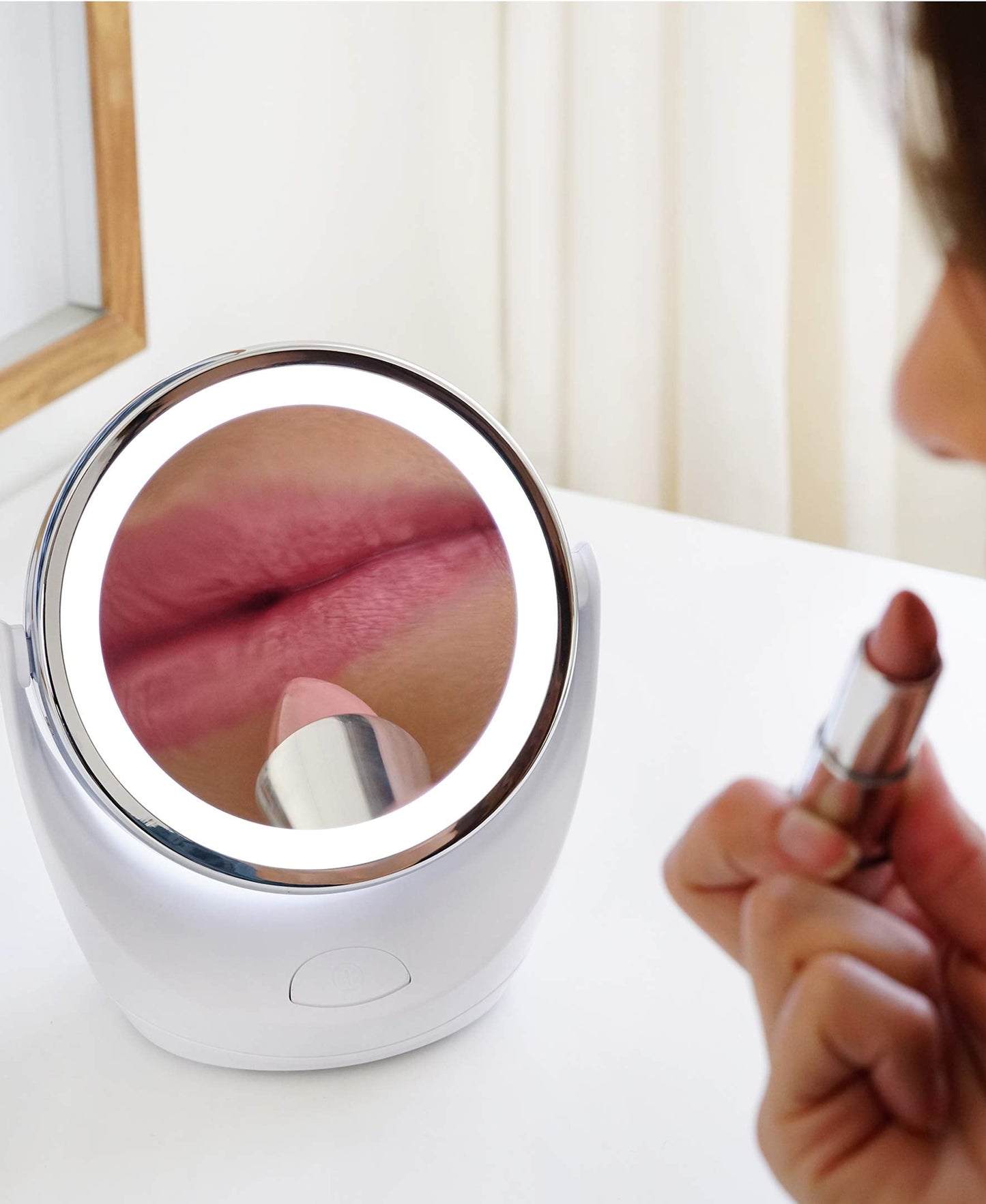 Aurora Health & Beauty 1x/5x Led Vanity/Makeup Mirror, 360 Rotation, Portable With Led Ring Beauty & Personal Care Aurora Health & Beauty