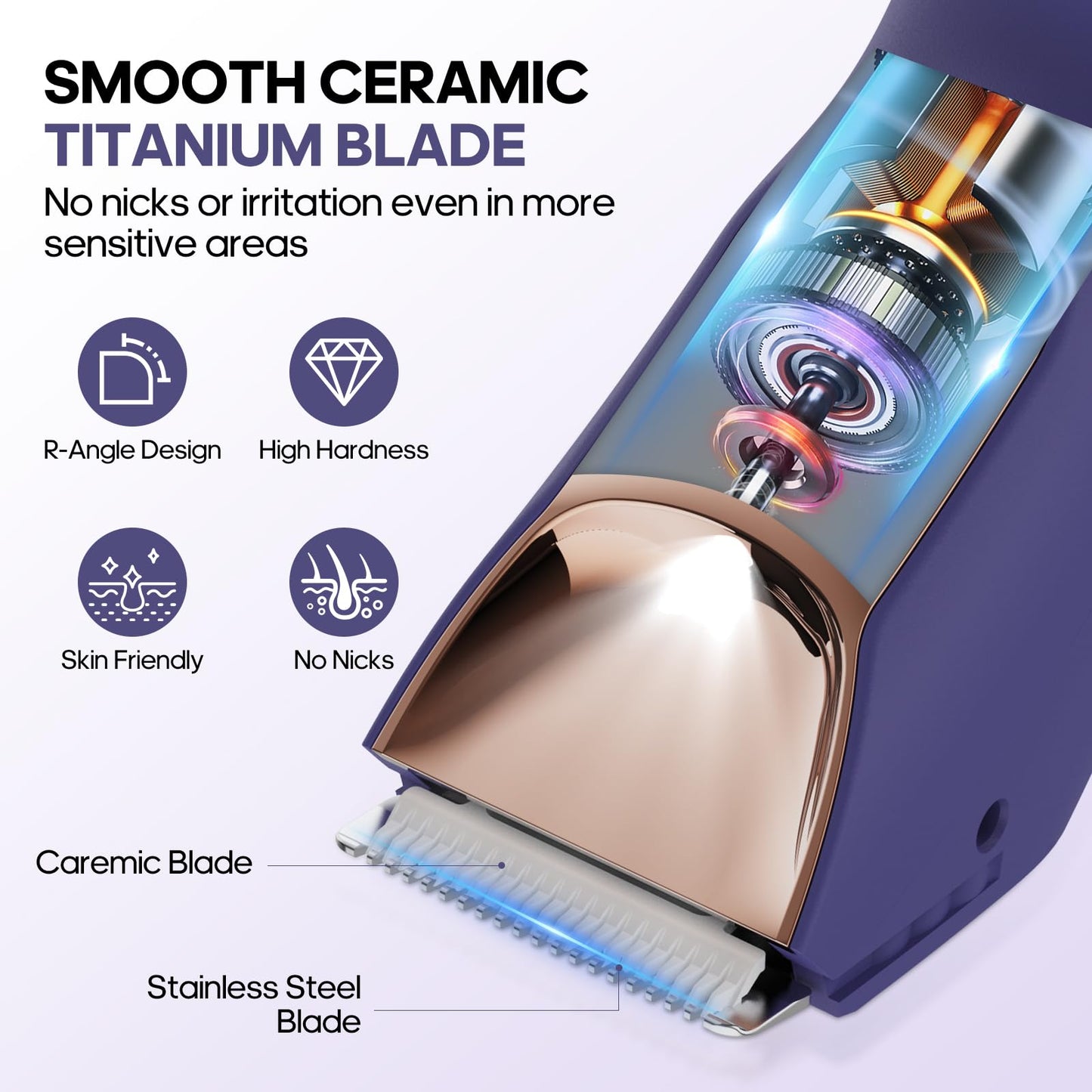 TEENOVA Manscape Body Hair Trimmer for Men, No Nick Pubic Bikini Trimmer for Women, 3 in 1 Versatile Groin Shaver with Nose Hair Trimmer, Cordless Beauty and Personal Care TEENOVA
